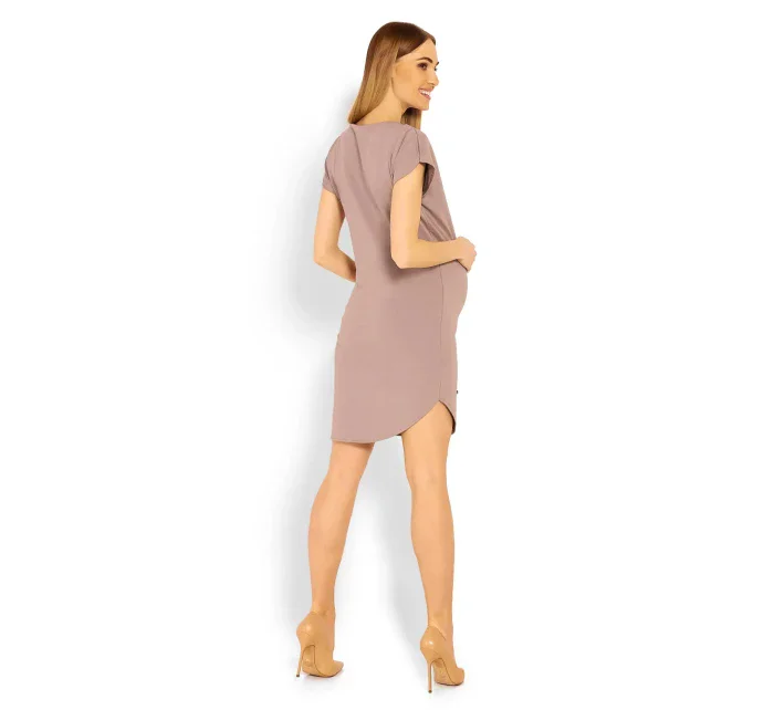 Dámske tehotenské šaty 1629 Caramel - PeeKaBoo Dámske tehotenské šaty 1629 Caramel - PeeKaBoo