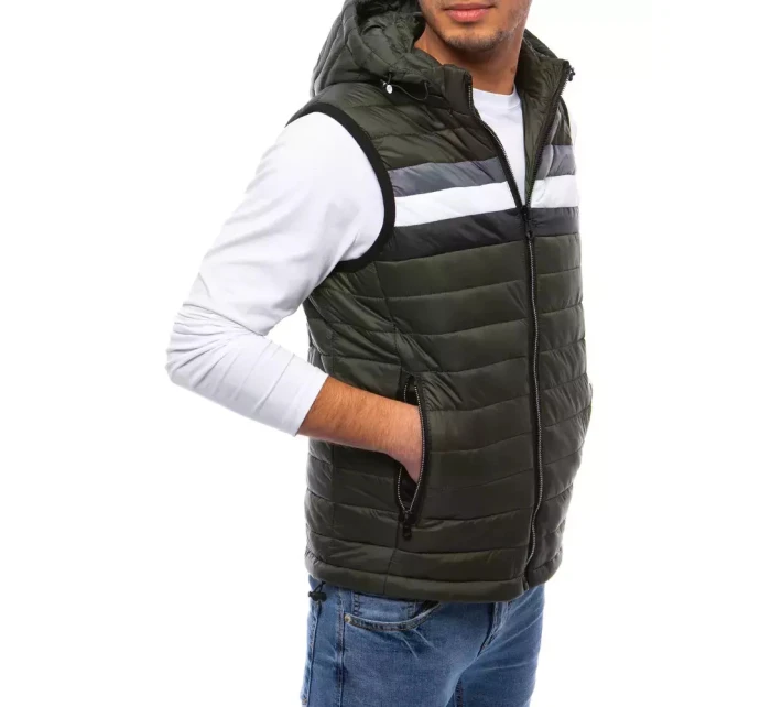 Pánska prešívaná zelená vesta FashionStreet TX4034