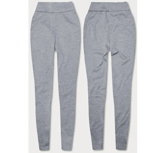 Svetlosivé hrubšie bavlnené dámske legíny (YW002-3)