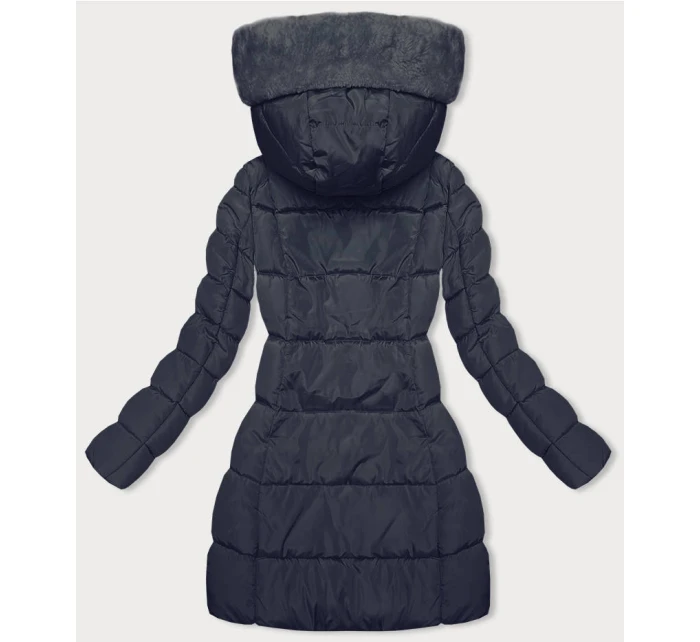 Tmavě modrá zimní bunda s kapucí model 21246055 - LHD Tmavě modrá zimní bunda s kapucí model 21246055 - LHD
