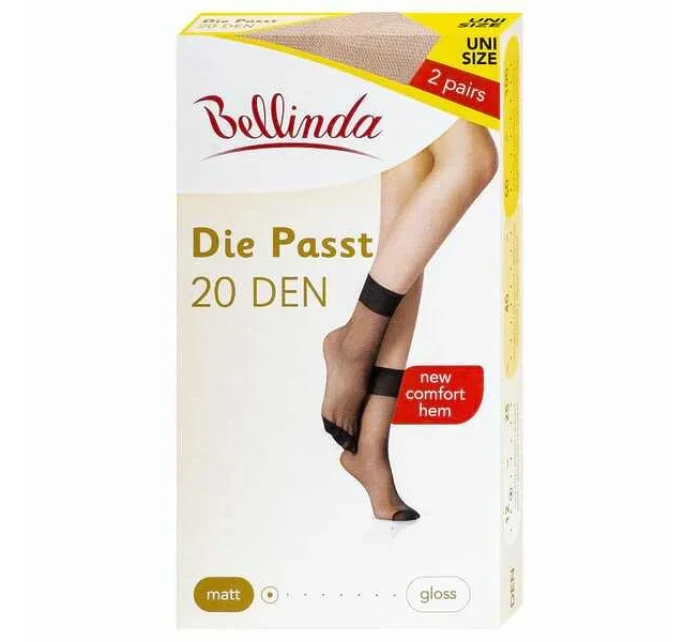 Silonkové matné ponožky 2 páry DIE PASST SOCKS 20 DEN - Bellinda - almond