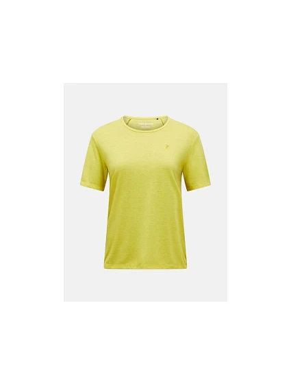 Dámske tričko PEAK PERFORMANCE W Wool-Blend Shortsleeve, žltá farba Dámske tričko PEAK PERFORMANCE W Wool-Blend Shortsleeve, žltá farba
