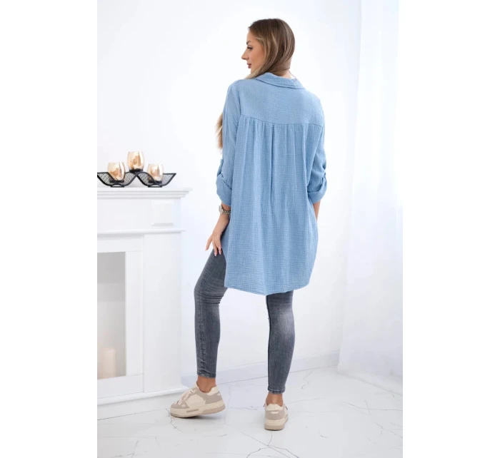 Bavlněná mušelínová košile model 21820383 - K-Fashion Bavlněná mušelínová košile model 21820383 - K-Fashion