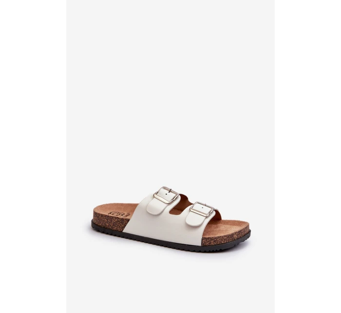 Dámské sandály s přezkami bílé model 21653013 - Boto