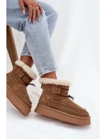 Semišové dámské zimní boty s ozdobnými Big Star Camel model 21708676 - Big Star Shoes