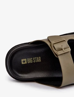 Ľahké pánske papuče s prackami Big Star Dark green