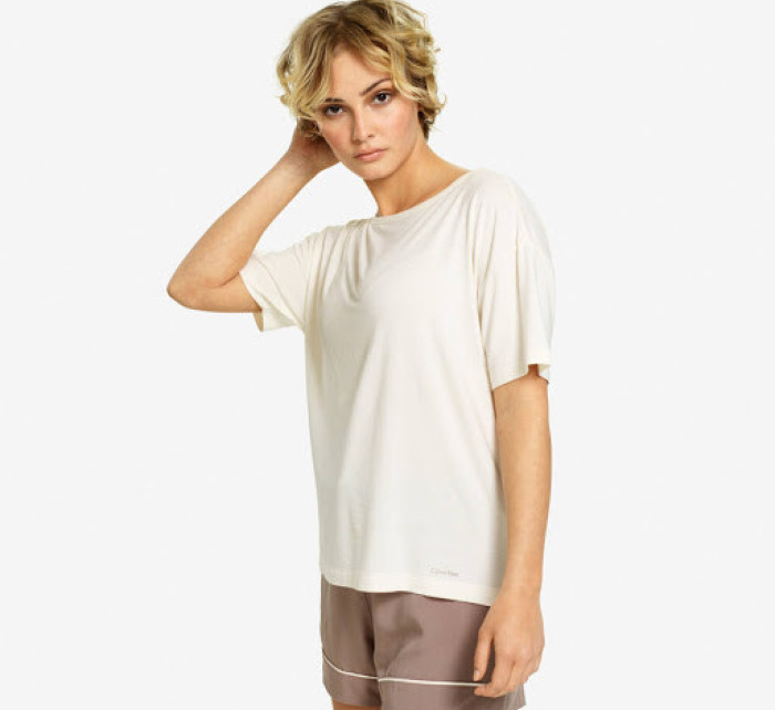 Dámske tričko na spanie QS6408E-101 béžová - Calvin Klein