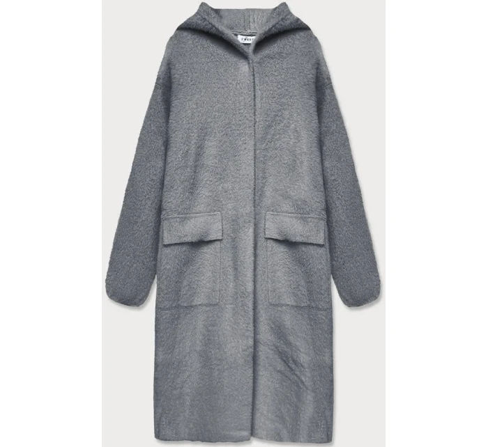 Šedý přehoz přes oblečení la s kapucí model 15834382 - S'WEST Šedý přehoz přes oblečení la s kapucí model 15834382 - S'WEST