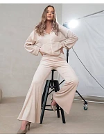 Dvojdielna velúrová súprava so zvončekmi Goodlookin beige (821144) Dvojdielna velúrová súprava so zvončekmi Goodlookin beige (821144)