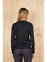 Women Dámský svetr s výstřihem do V deep black model 22500686 - NEOBLU Women Dámský svetr s výstřihem do V deep black model 22500686 - NEOBLU