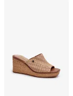 Dámske papuče Sergio Leone na klinoch Beige