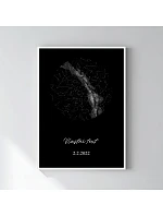 Personalizovaný magický fotorámik – 50x70 – hviezdna mapa