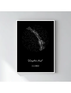 Personalizovaný magický fotorámik – 50x70 – hviezdna mapa