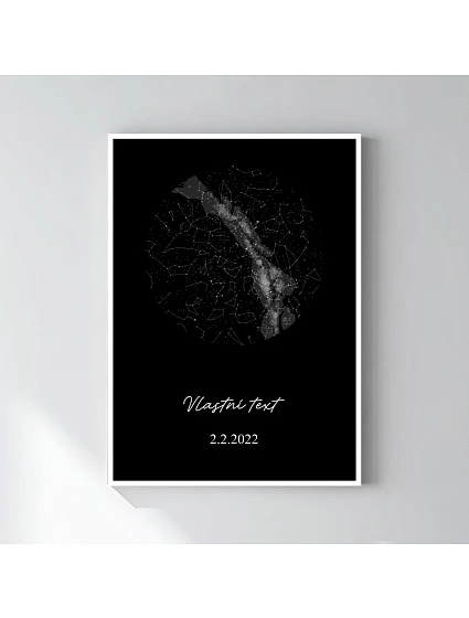 Personalizovaný magický fotorámik – 50x70 – hviezdna mapa