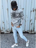 Pánská šedá mikina s potiskem Dstreet model 21965623 - FashionStreet