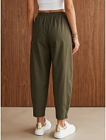 Dámske joggerové nohavice s gumou v páse, olivovo zelené, FashionStreet UY3167