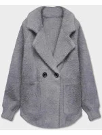 Krátky šedý prehoz cez oblečenie typu alpaka (CJ65) Krátky šedý prehoz cez oblečenie typu alpaka (CJ65)