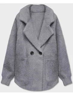 Krátký šedý přehoz přes oblečení typu alpaka model 18059131 - MADE IN ITALY