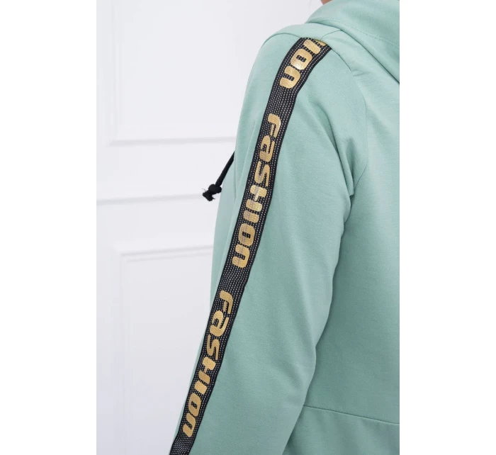 Mikina se zipem na zádech tmavě mátová Mikina se zipem na zádech tmavě mátová