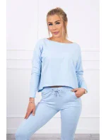 Súprava s oversize blúzkou modrej farby Súprava s oversize blúzkou modrej farby