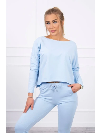 Súprava s oversize blúzkou modrej farby Súprava s oversize blúzkou modrej farby