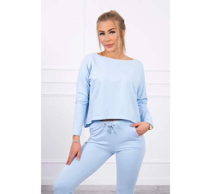 Súprava s oversize blúzkou modrej farby Súprava s oversize blúzkou modrej farby