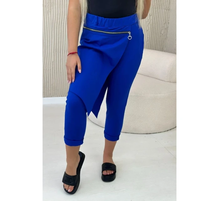 Punto Milano Zimní kalhoty s ozdobným zipem chrpově modrá Punto Milano Zimní kalhoty s ozdobným zipem chrpově modrá