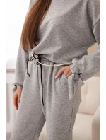 Dámska súprava z viskózy s mašľami butter grey