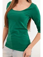 Halenka s kulatým výstřihem tmavě zelená