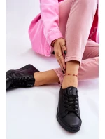 Damskie Skórzane Wiązane Klasyczne Trampki Czarne Misima Damskie Skórzane Wiązane Klasyczne Trampki Czarne Misima