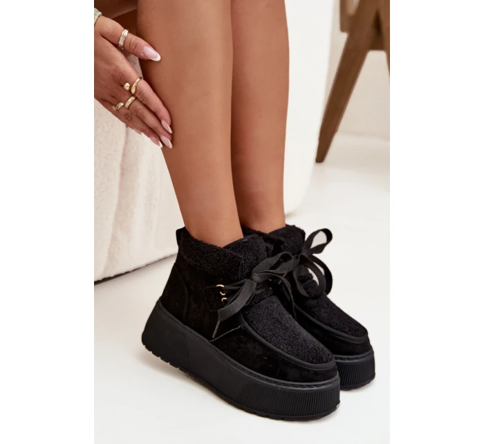 Dámské sněhule na platformě s kožíškem Černé model 21709544 - Boto Dámské sněhule na platformě s kožíškem Černé model 21709544 - Boto