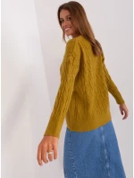 Sweter AT SW oliwkowy model 18895541 - FPrice Sweter AT SW oliwkowy model 18895541 - FPrice