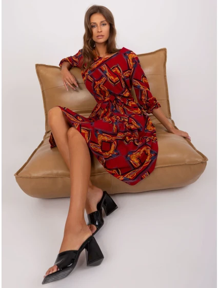 Sukienka LK SK model 18728052 bordowy - FPrice Sukienka LK SK model 18728052 bordowy - FPrice