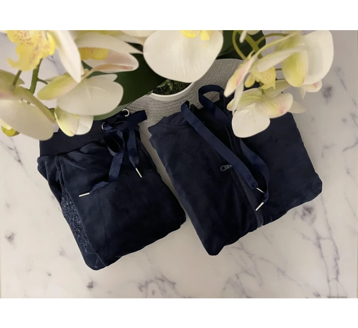 modrá velurová tepláková souprava model 17566853 - Vittoria Ventini modrá velurová tepláková souprava model 17566853 - Vittoria Ventini