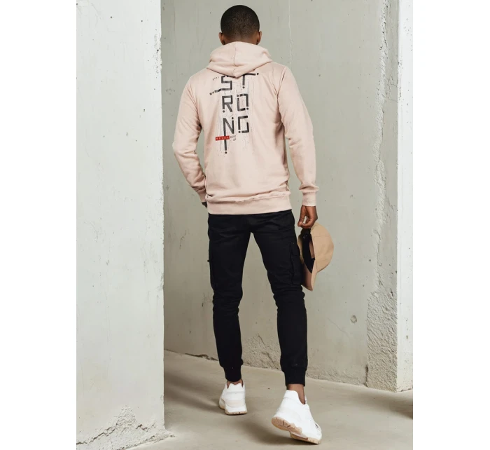 Pánská mikina s kapucí béžová Dstreet model 21976120 - FashionStreet