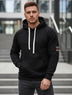 Pánská mikina s kapucí černá model 21994673 - Dstreet