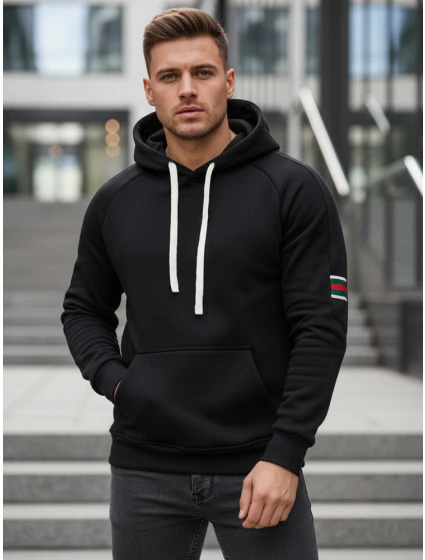 Pánská mikina s kapucí černá model 21994673 - Dstreet Pánská mikina s kapucí černá model 21994673 - Dstreet