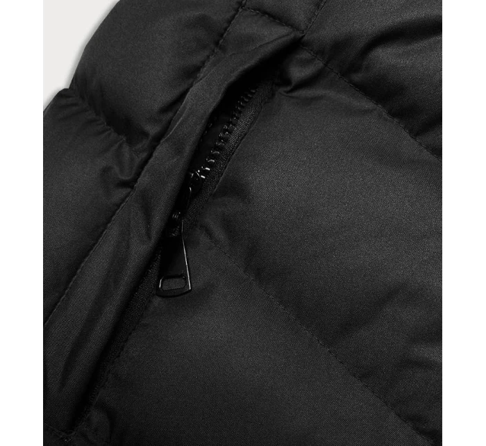 Čierna dámska zimná bunda s kapucňou (5M3155-392)