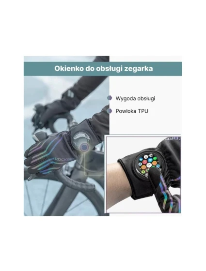 Rockbros zimowe rękawiczki rowerowe czarne 2XL Rockbros zimowe rękawiczki rowerowe czarne 2XL