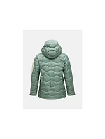 Dámská péřová bunda PEAK model 22241375 model Helium Utility Down Hood Jacket, zelená barva - Peak Performance