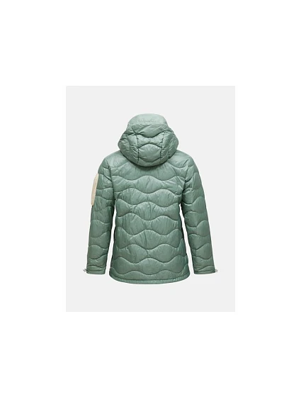 Dámská péřová bunda PEAK model 22241375 model Helium Utility Down Hood Jacket, zelená barva - Peak Performance