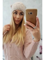 Fleecová čepice  béžová model 18750505 - K-Fashion