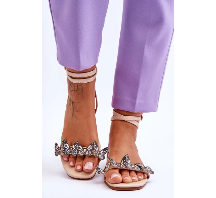 Dámské sandály s ozdobnými Béžove model 21613343 - Boto