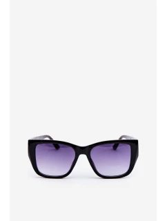 Damskie Okulary Przeciwsłoneczne Z Ozdobnymi Detalami UV400 Czarne