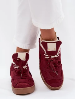 Dámské tenisky na platformě s kožešiny Bordó model 21707261 - Boto