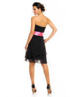 Společenské šaty model 15042417 značkové s mašlí a sukní s volány černé Černá - Mayaadi