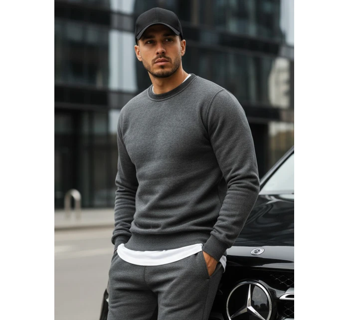 Pánska mikina s kapucňou antracitová BX2405