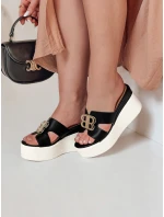 PLATSIMA dámske žabky na platforme čierne FashionStreet ZY0757