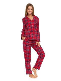 Dámske flanelové pyžamo Carola červené kockované