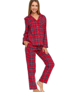 Dámske flanelové pyžamo Carola červené kockované
